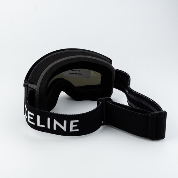 Celine CL40302U SKI MASK Women 01C Shiny Black Smoke Mirror NEW AUTHENTIC - Picture 7 of 12